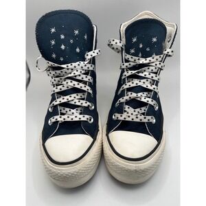 Chuck Taylor Women's 6.5 All Star Lift Platform High Top Sneakers Navy Blue